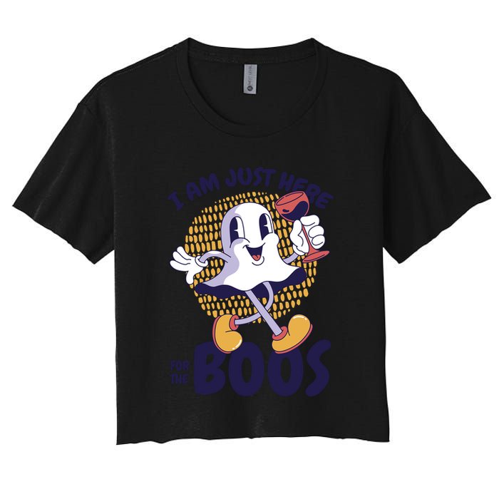 I Am Just Here For The Boos Ghost Women's Crop Top Tee