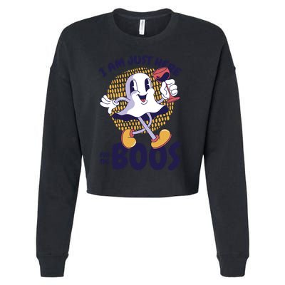 I Am Just Here For The Boos Ghost Cropped Pullover Crew