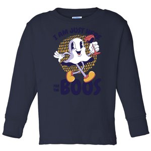 I Am Just Here For The Boos Ghost Toddler Long Sleeve Shirt