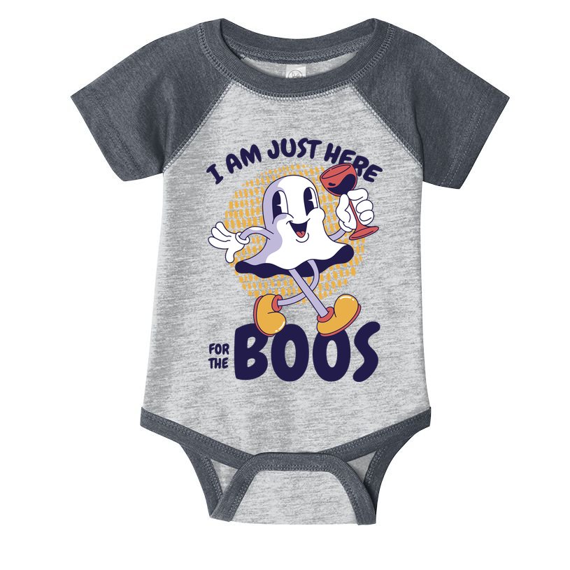 I Am Just Here For The Boos Ghost Infant Baby Jersey Bodysuit