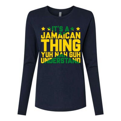 It's A Jamaican Thing, Yuh Nah Guh Understand, Jamaica Womens Cotton Relaxed Long Sleeve T-Shirt