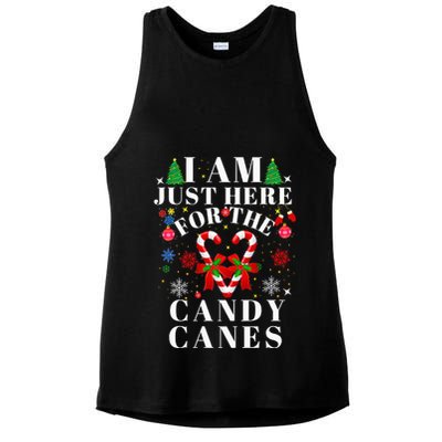 I Am Just Here For The Candy Canes  Ladies PosiCharge Tri-Blend Wicking Tank