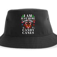 I Am Just Here For The Candy Canes  Sustainable Bucket Hat