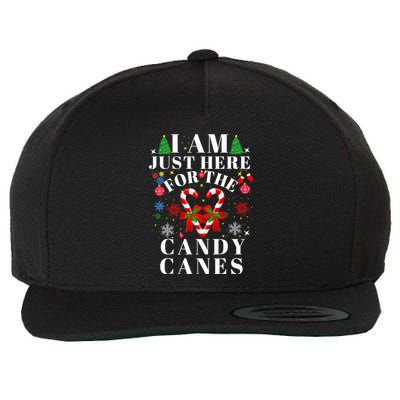I Am Just Here For The Candy Canes  Wool Snapback Cap