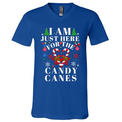 I Am Just Here For The Candy Canes  V-Neck T-Shirt