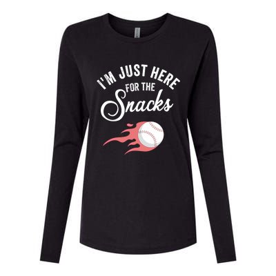 I Am Just Here For The Snacks Football Soccer Baseball Fan Gift Womens Cotton Relaxed Long Sleeve T-Shirt