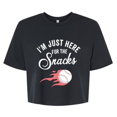 I Am Just Here For The Snacks Football Soccer Baseball Fan Gift Bella+Canvas Jersey Crop Tee