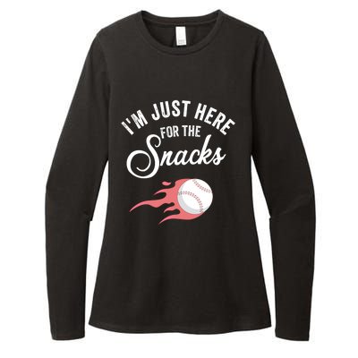 I Am Just Here For The Snacks Football Soccer Baseball Fan Gift Womens CVC Long Sleeve Shirt