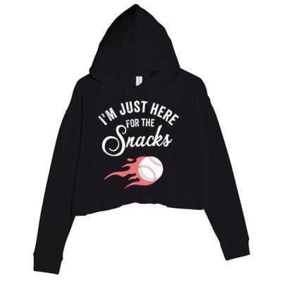 I Am Just Here For The Snacks Football Soccer Baseball Fan Gift Crop Fleece Hoodie