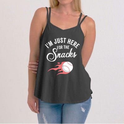 I Am Just Here For The Snacks Football Soccer Baseball Fan Gift Women's Strappy Tank