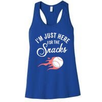 I Am Just Here For The Snacks Football Soccer Baseball Fan Gift Women's Racerback Tank