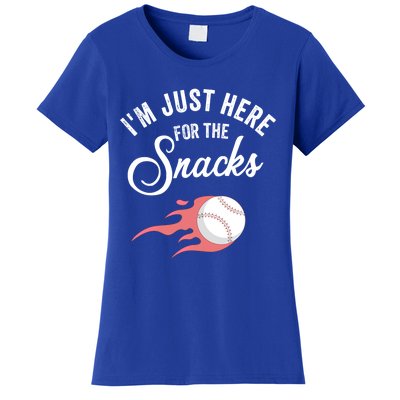 I Am Just Here For The Snacks Football Soccer Baseball Fan Gift Women's T-Shirt