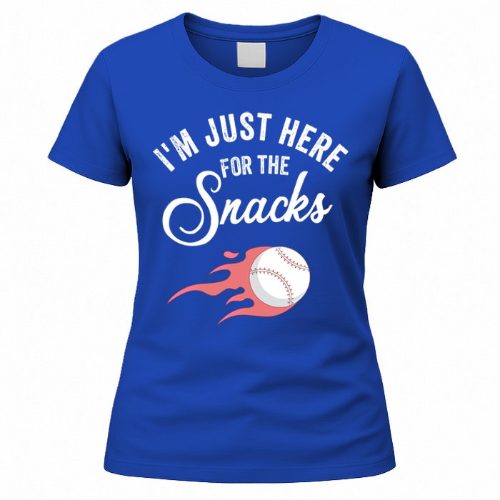 I Am Just Here For The Snacks Football Soccer Baseball Fan Gift Women's T-Shirt