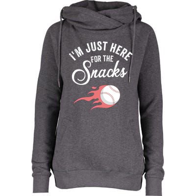 I Am Just Here For The Snacks Football Soccer Baseball Fan Gift Womens Funnel Neck Pullover Hood