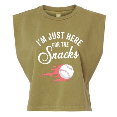 I Am Just Here For The Snacks Football Soccer Baseball Fan Gift Garment-Dyed Women's Muscle Tee