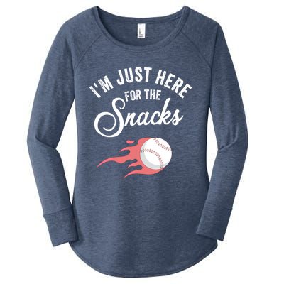 I Am Just Here For The Snacks Football Soccer Baseball Fan Gift Women's Perfect Tri Tunic Long Sleeve Shirt