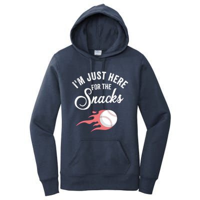 I Am Just Here For The Snacks Football Soccer Baseball Fan Gift Women's Pullover Hoodie