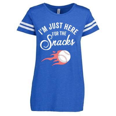 I Am Just Here For The Snacks Football Soccer Baseball Fan Gift Enza Ladies Jersey Football T-Shirt