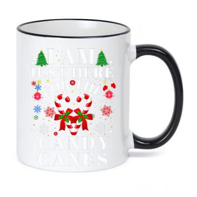 I Am Just Here For The Candy Canes christmas 11oz Black Color Changing Mug