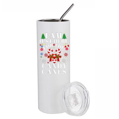 I Am Just Here For The Candy Canes christmas Stainless Steel Tumbler