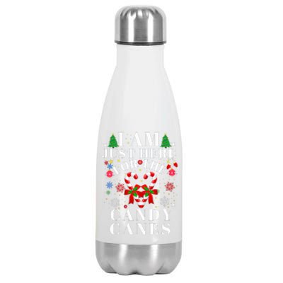 I Am Just Here For The Candy Canes christmas Stainless Steel Insulated Water Bottle