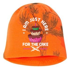 I Am Just Here For The Cake Baking Decorator Gift Kati - Camo Knit Beanie