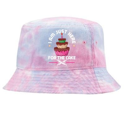 I Am Just Here For The Cake Baking Decorator Gift Tie-Dyed Bucket Hat