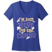 I Am Just Here For The Candy Happy Halloween Gift Women's V-Neck T-Shirt