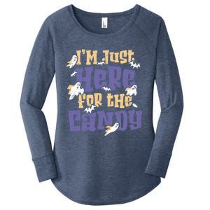 I Am Just Here For The Candy Happy Halloween Gift Women's Perfect Tri Tunic Long Sleeve Shirt