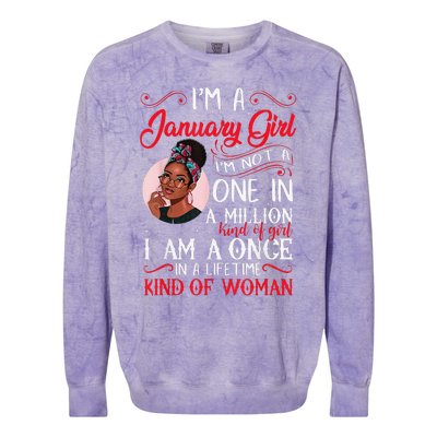 I'm A January Black Women Capricorn Birthday Gifts Colorblast Crewneck Sweatshirt