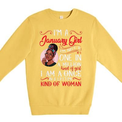 I'm A January Black Women Capricorn Birthday Gifts Premium Crewneck Sweatshirt