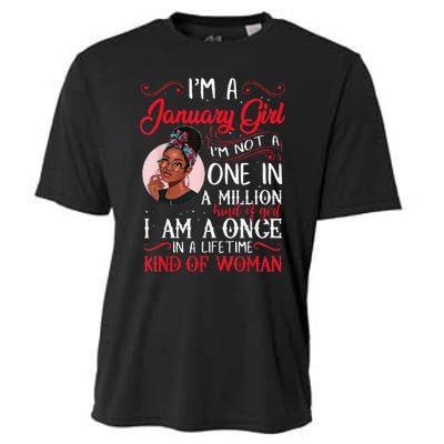 I'm A January Black Women Capricorn Birthday Gifts Cooling Performance Crew T-Shirt