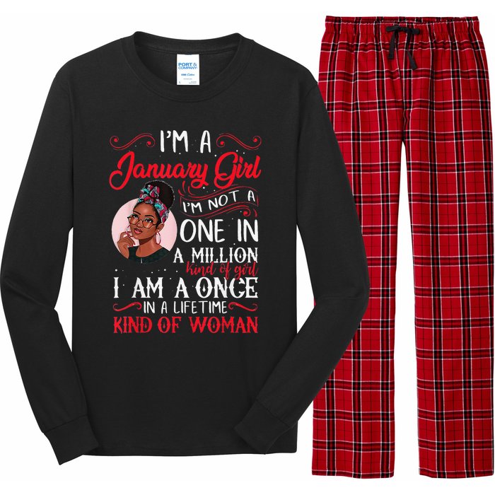 I'm A January Black Women Capricorn Birthday Gifts Long Sleeve Pajama Set