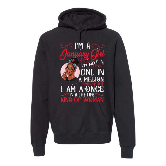 I'm A January Black Women Capricorn Birthday Gifts Premium Hoodie