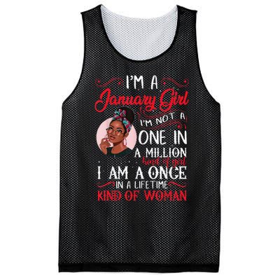 I'm A January Black Women Capricorn Birthday Gifts Mesh Reversible Basketball Jersey Tank