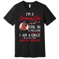 I'm A January Black Women Capricorn Birthday Gifts Premium T-Shirt