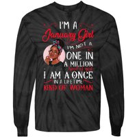 I'm A January Black Women Capricorn Birthday Gifts Tie-Dye Long Sleeve Shirt