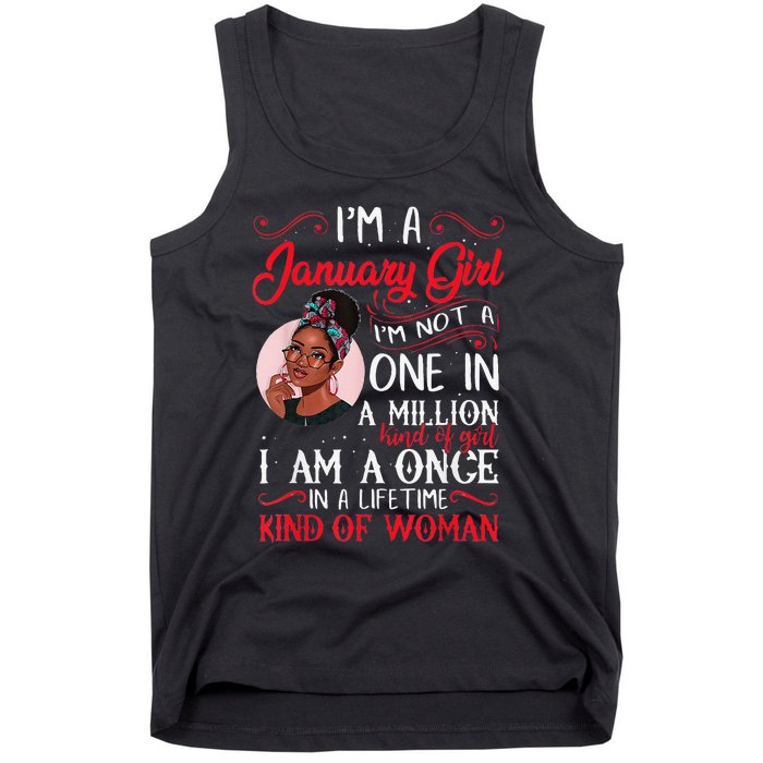 I'm A January Black Women Capricorn Birthday Gifts Tank Top