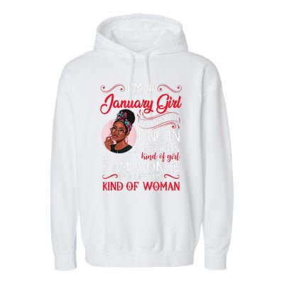 I'm A January Black Women Capricorn Birthday Gifts Garment-Dyed Fleece Hoodie