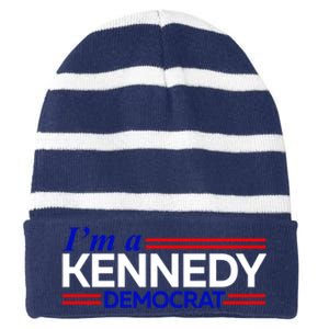 Im A Kennedy Democrat Presidential Election 2024 Striped Beanie with Solid Band