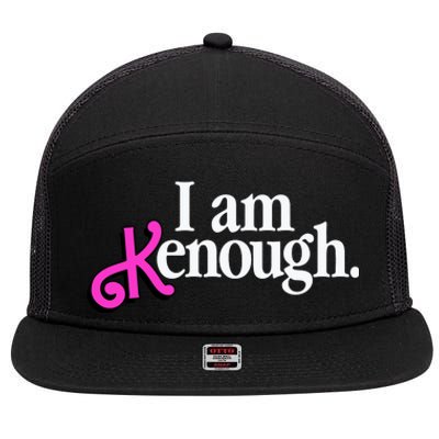 I Am Kenough Funny I Am Kenough For Men 7 Panel Mesh Trucker Snapback Hat