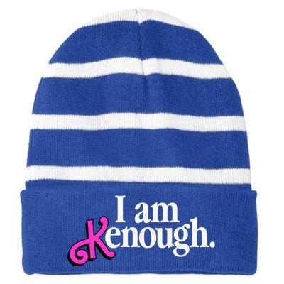 I Am Kenough Funny I Am Kenough For Men Striped Beanie with Solid Band