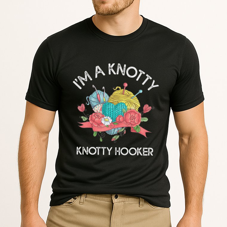 IM A Knotty Hooker Crochet Knitting Cooling Performance Crew T-Shirt