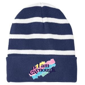 I Am Kenough Ken Doll Funny Fan Lover Striped Beanie with Solid Band