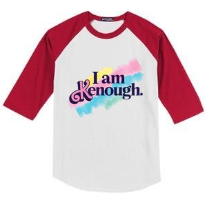 I Am Kenough Ken Doll Funny Fan Lover Kids Colorblock Raglan Jersey