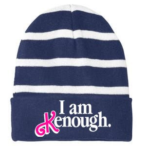 I Am Kenough Enough Striped Beanie with Solid Band