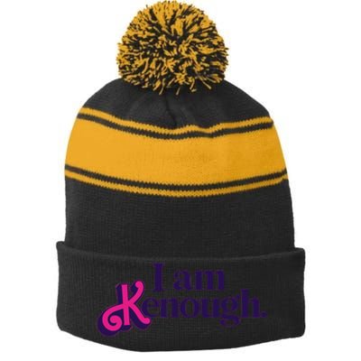 I Am Kenough For Men Women Stripe Pom Pom Beanie