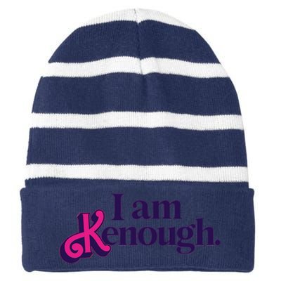 I Am Kenough For Men Women Striped Beanie with Solid Band