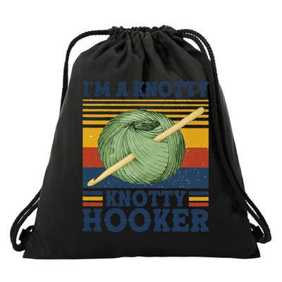 IM A Knotty Knotty Hooker Crochet And Knitting Vintage Drawstring Bag