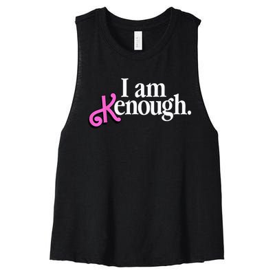 I am Kenough Funny i am kenough Women's Racerback Cropped Tank